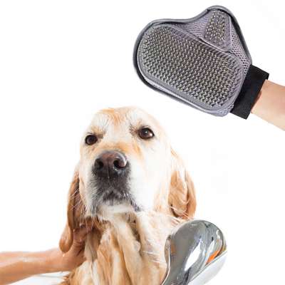 Hot selling dog pet grooming gloves bath gloves shower massage brush pet supplies