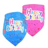 HAPPY BIRTHDAY Celebrating Print Pet Birthday Bandana Blanks Collar