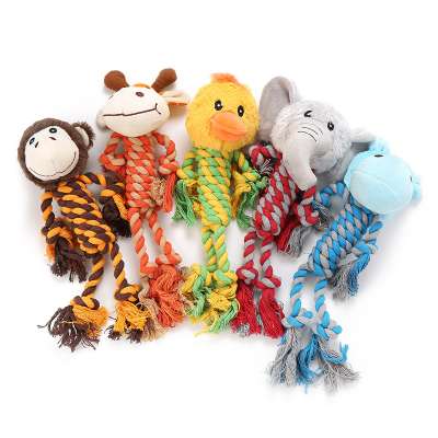 New pet plush toy stitching bite-tolerant animal series, squeak puppets molar teeth bite-resistant dog toys