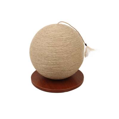 Fashion Sisal Cat Scratches Ball with Cat Teaser,Sisal Scratch Pole Scratcher Furniture Interactive Cat Toys for Cats