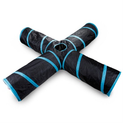 4 Way Cat Toy Tunnel Tube with Carry Bag, Bored Cat Nip Toys Peek Hole Toy Ball Cat, Puppy, Kitty, Kitten, Rabbit